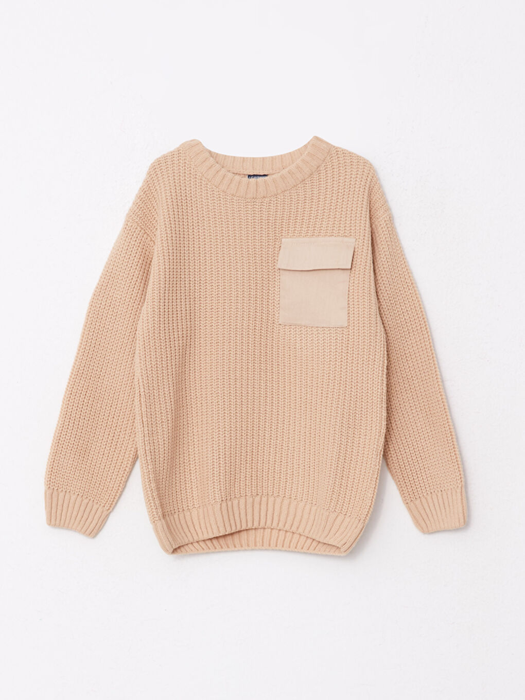 Crew Neck Basic Long Sleeve Boys' Knitwear Sweater