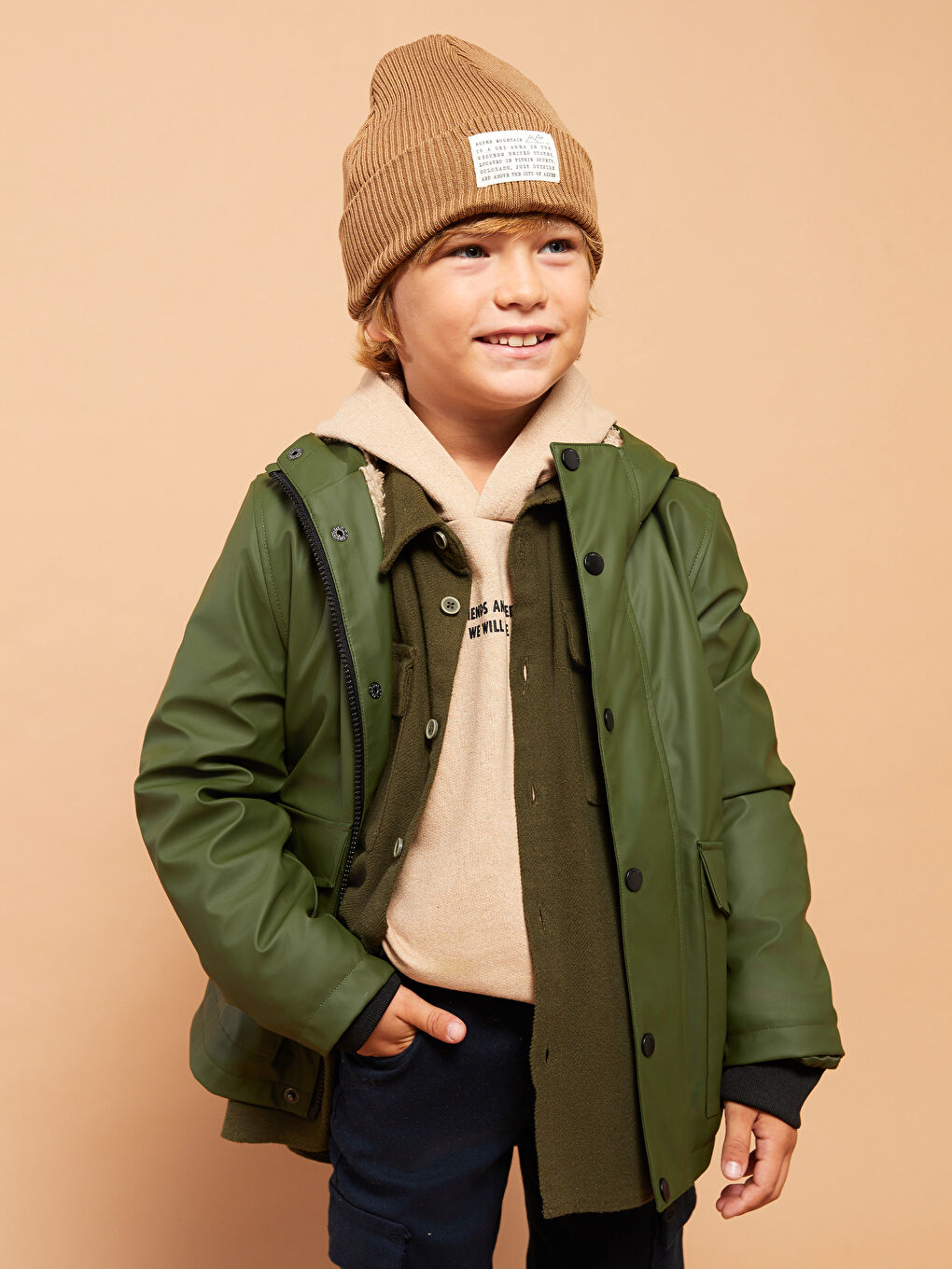 Palton Băieți Basic Cu Glugă-3