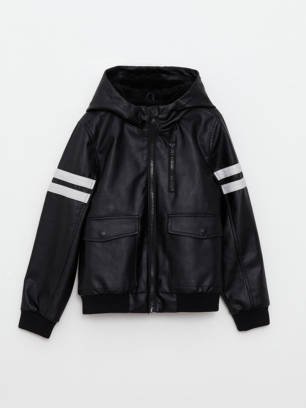 LCW Kids Hooded Faux Leather Boys' Coat -W23112Z4-CVL