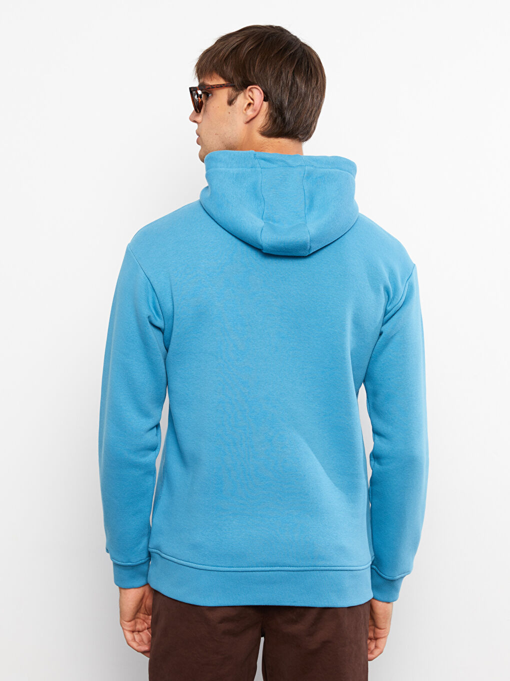 LCW Casual Mat Mavi Uzun Kollu Erkek Hoodie - 4