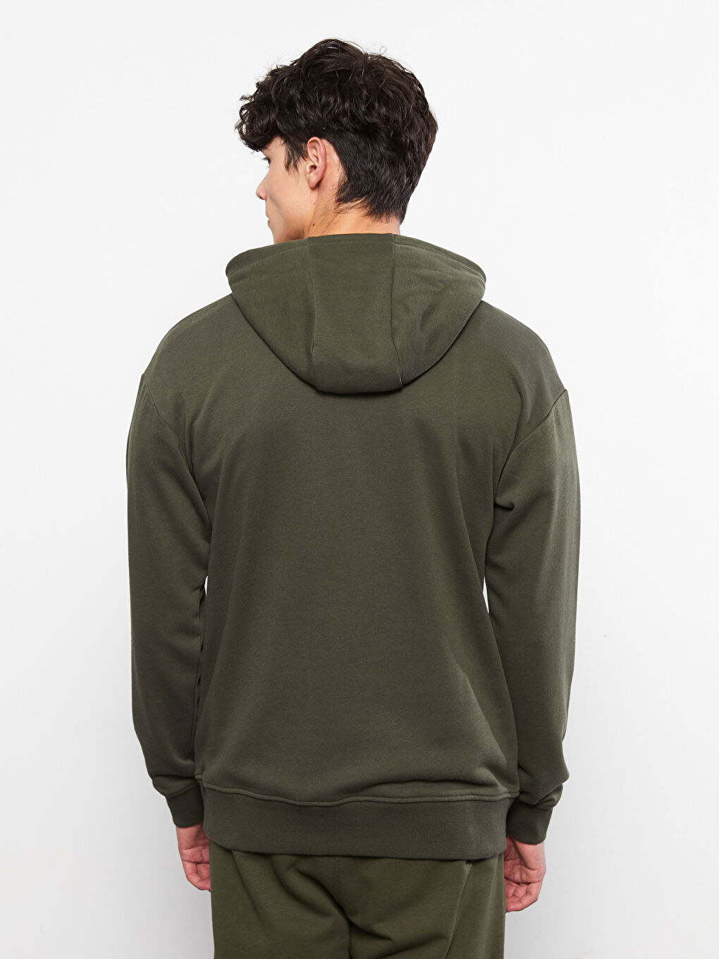 LCW Casual Haki Uzun Kollu Basic Erkek Hoodie - 4