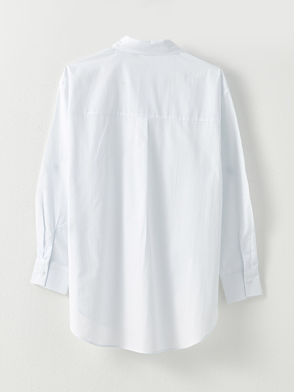 Buttoned Regular Long Sleeve Poplin Women's Shirt-6