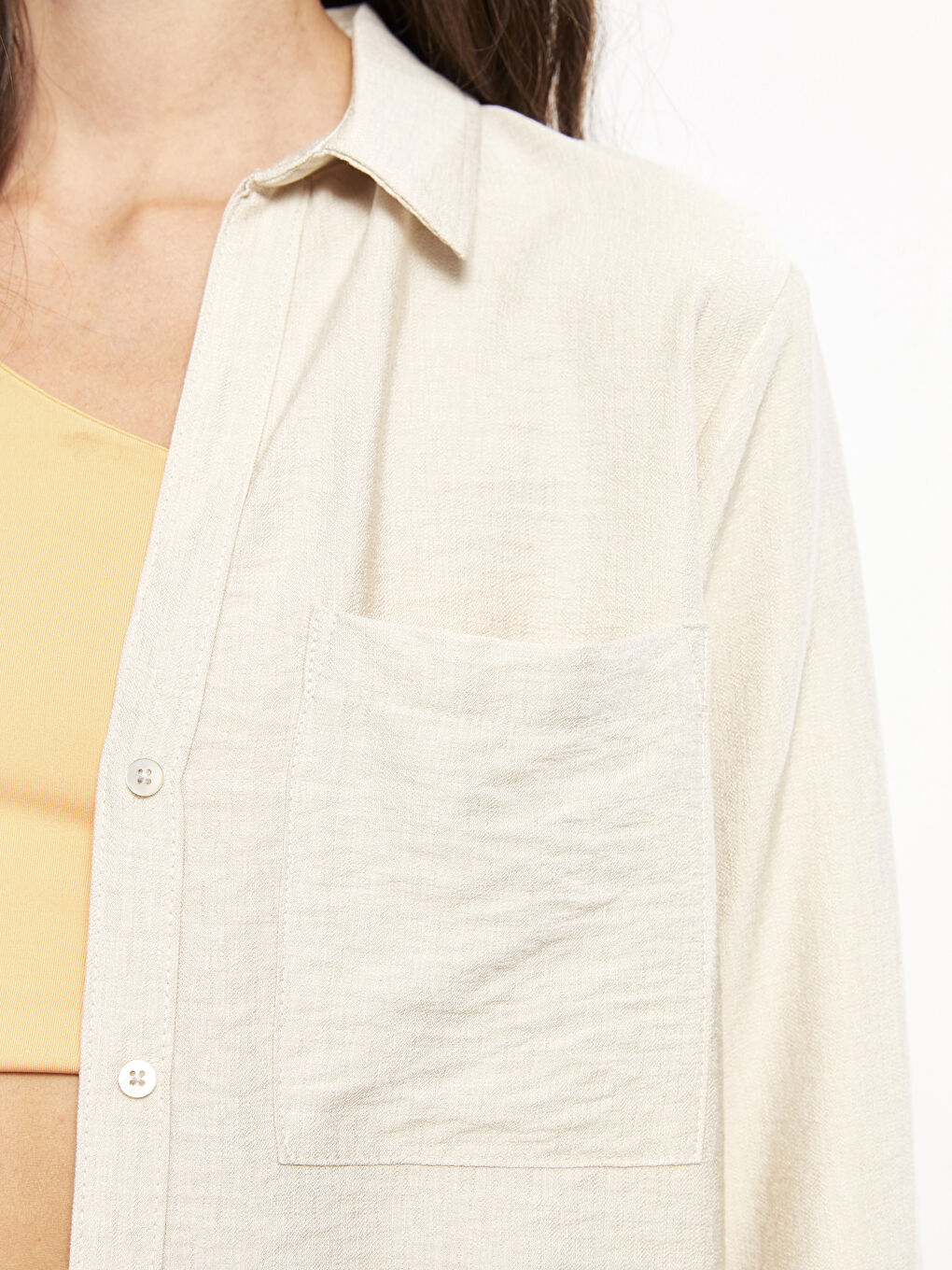 Рубашка с пуговицами, стандартная, с длинным рукавом, для женщин-4