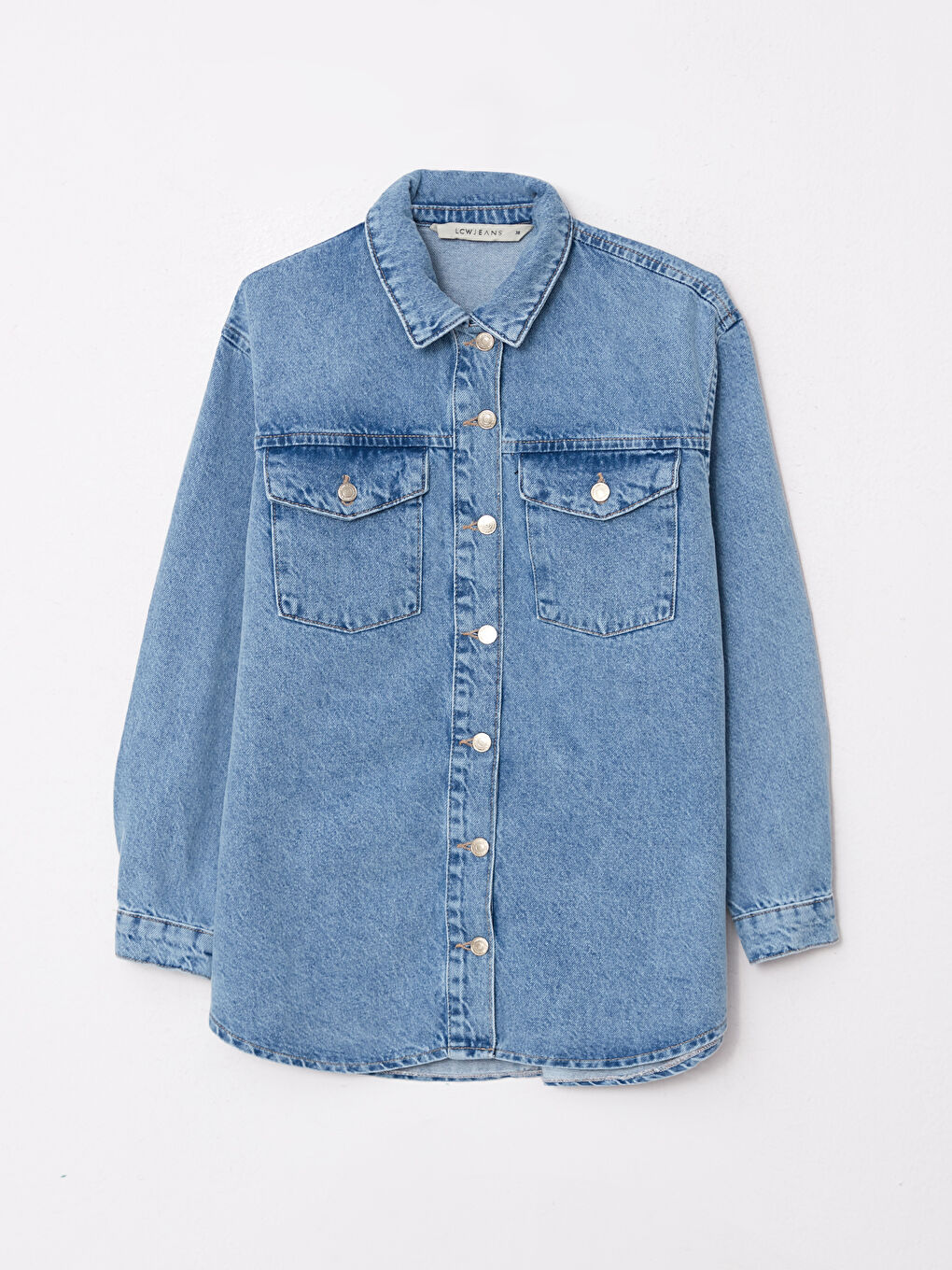 جاكيت جينز بياقة للسيدات-5