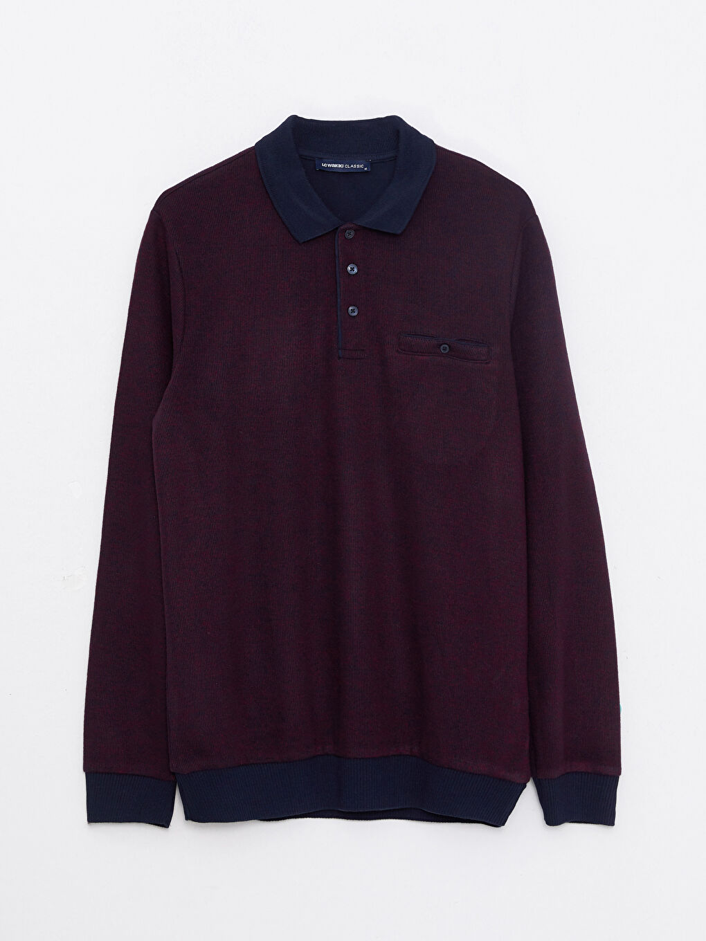 LCWAIKIKI Classic Polo Neck Long Sleeve Men's Sweatshirt -W23136Z8-MJA