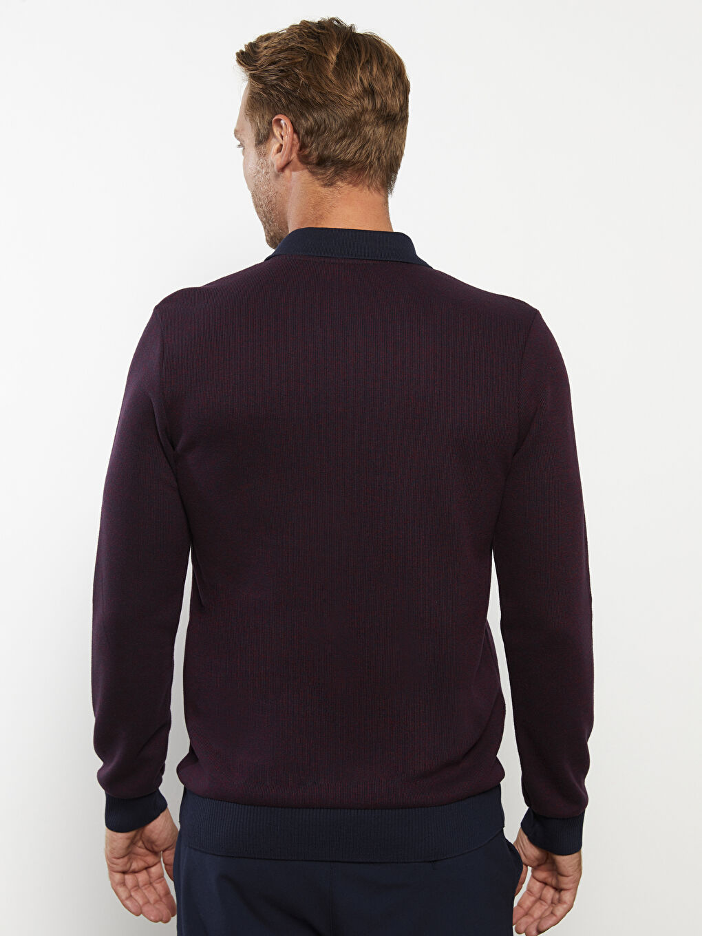 LCWAIKIKI Classic Polo Neck Long Sleeve Men's Sweatshirt -W23136Z8-MJA