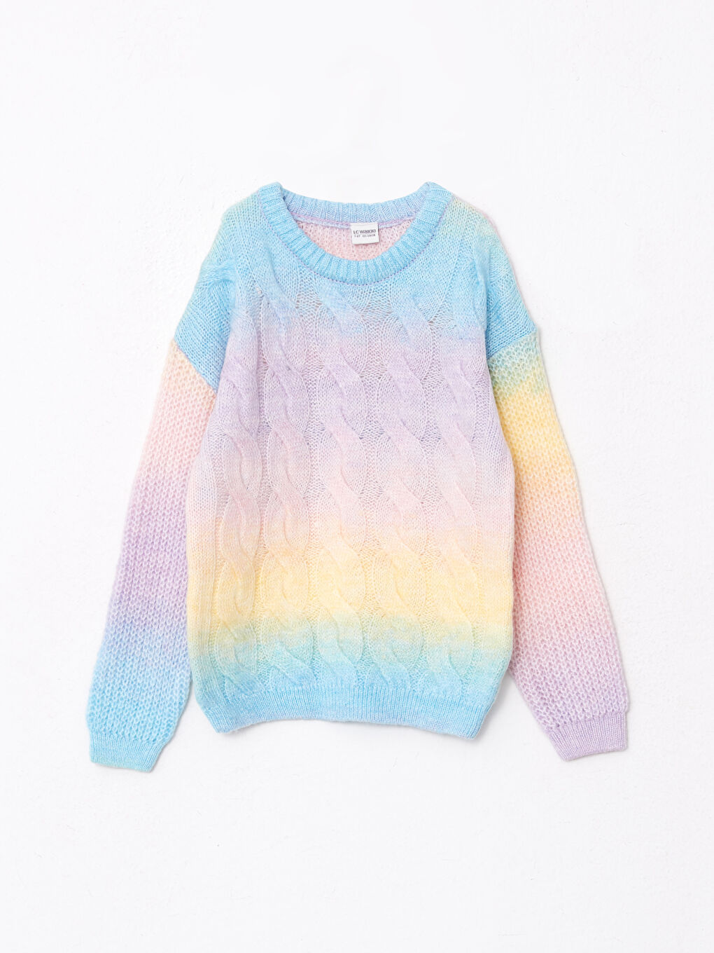 Crew Neck Long Sleeve Girls' Knitwear Sweater