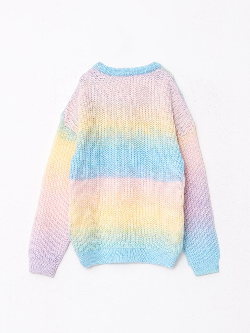 Crew Neck Long Sleeve Girls' Knitwear Sweater-1