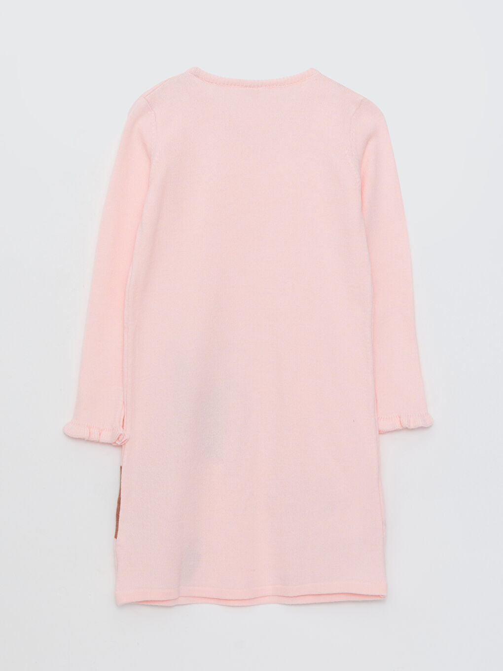 LCW Kids Crew Neck Patterned Long Sleeve Girl Tricot Dress -W23164Z4-G7Z