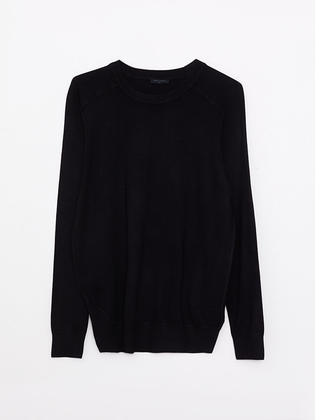 Siyah Bisiklet Yaka Erkek Triko Kazak-4