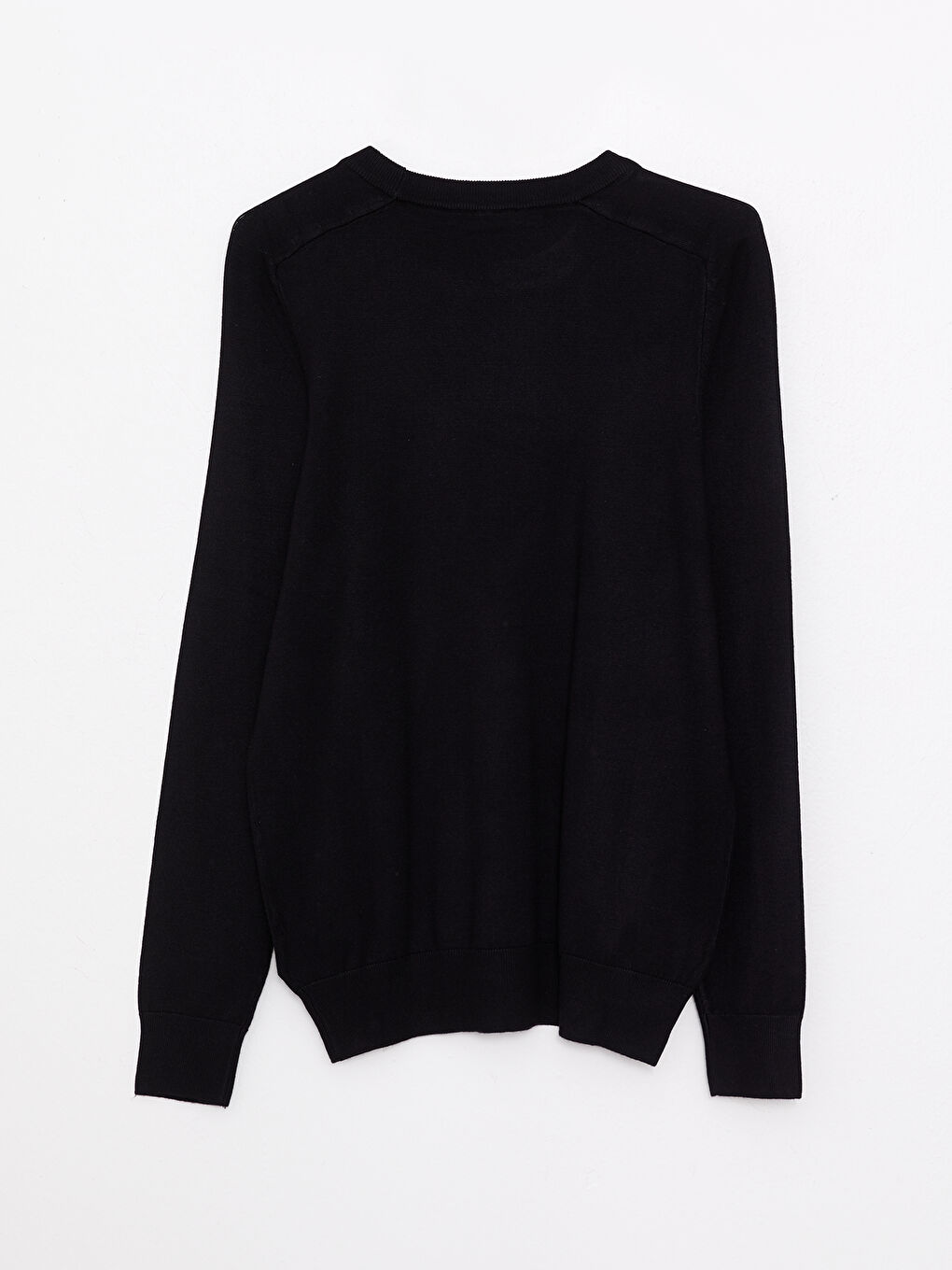 Siyah Bisiklet Yaka Erkek Triko Kazak-5