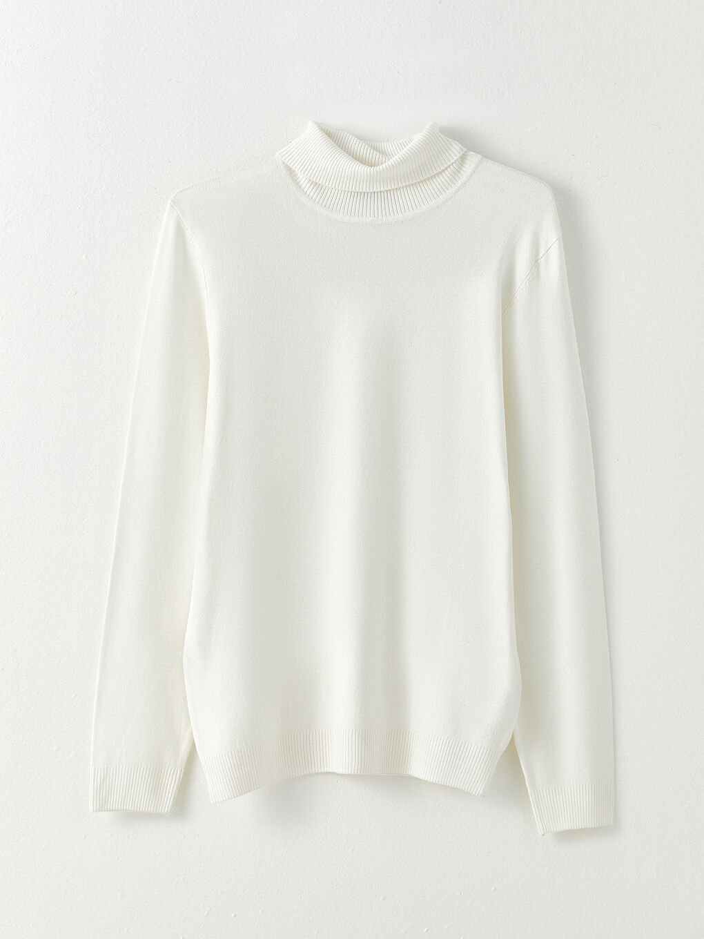 Мужской трикотажный свитер с высоким воротом и длинными рукавами-5