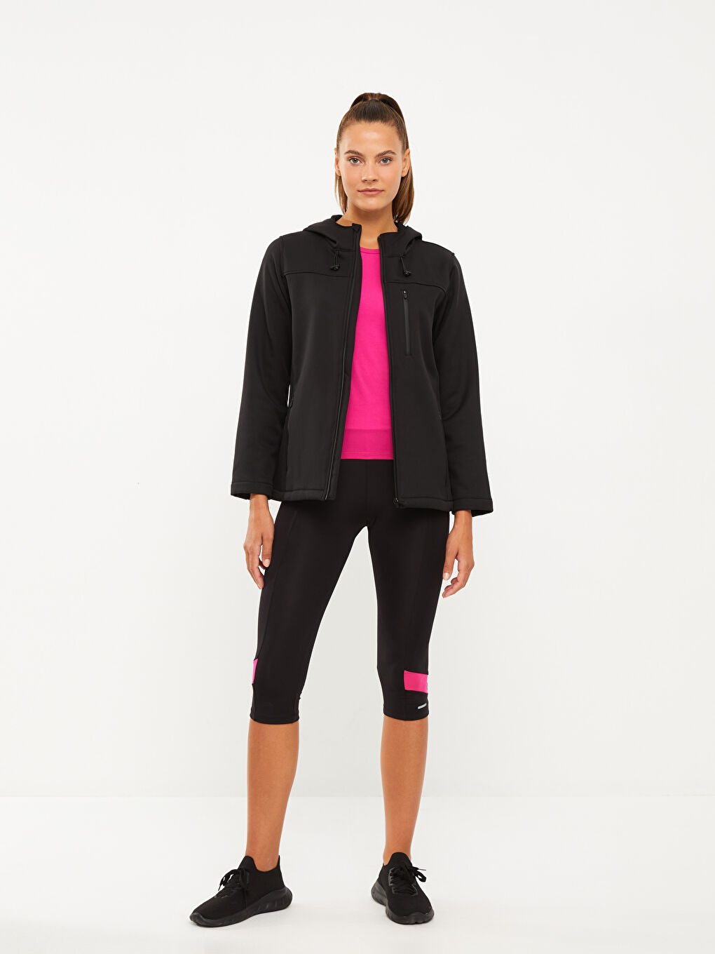 Кардиган с капюшоном, цветовой блок, с длинным рукавом, для женщин, для улицы-2