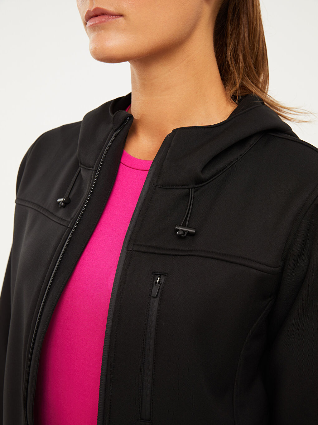 Кардиган с капюшоном, цветовой блок, с длинным рукавом, для женщин, для улицы-3