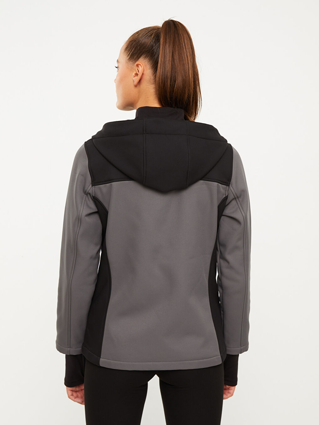 Hooded Color Block Long Sleeve Women's Outdoor Cardigan-6