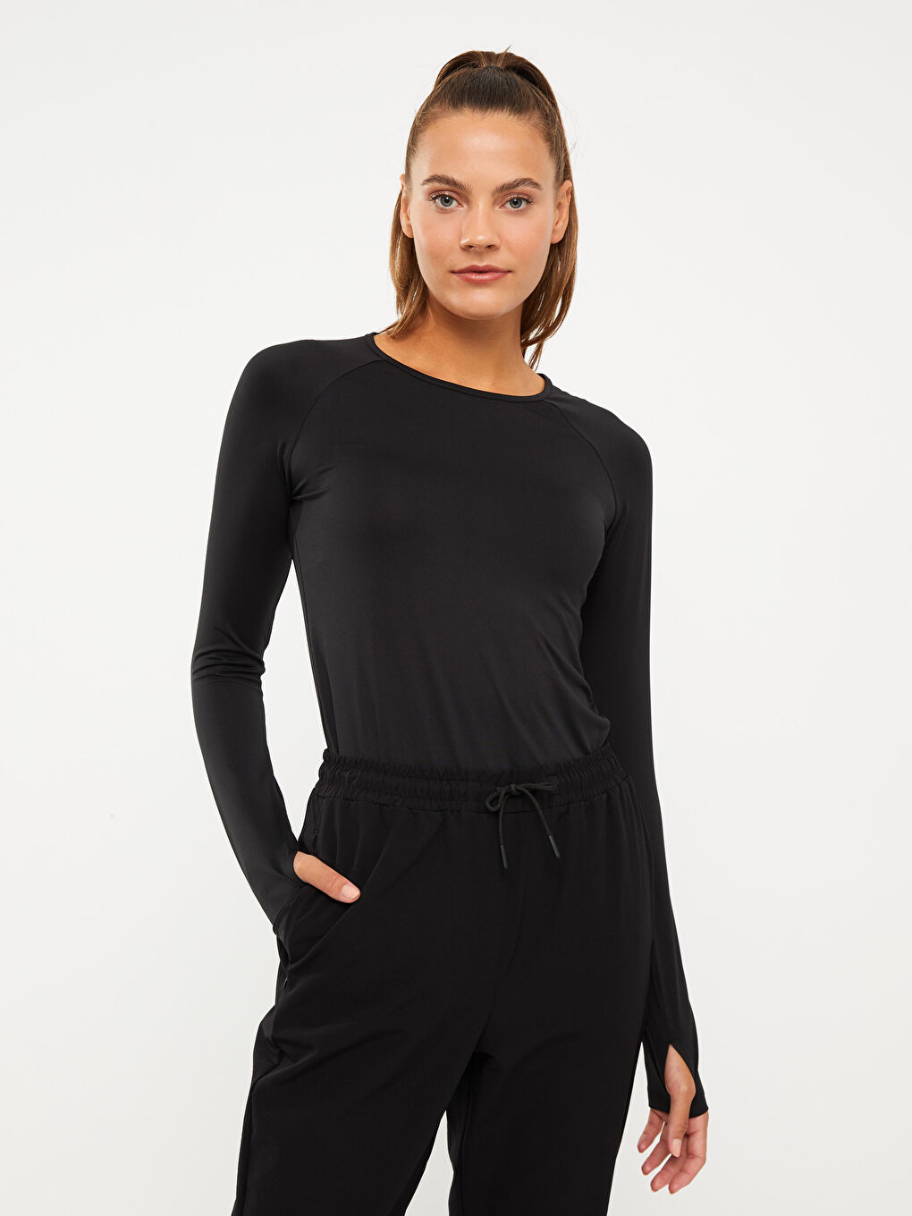 LCW OUTDOOR Crew Neck Printed Long Sleeve Women's Body -W23193Z8-CVL