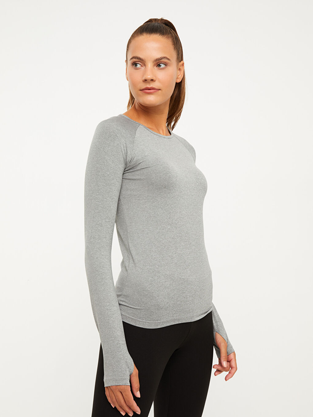 LCW OUTDOOR Crew Neck Printed Long Sleeve Women's Body -W23193Z8-LAL