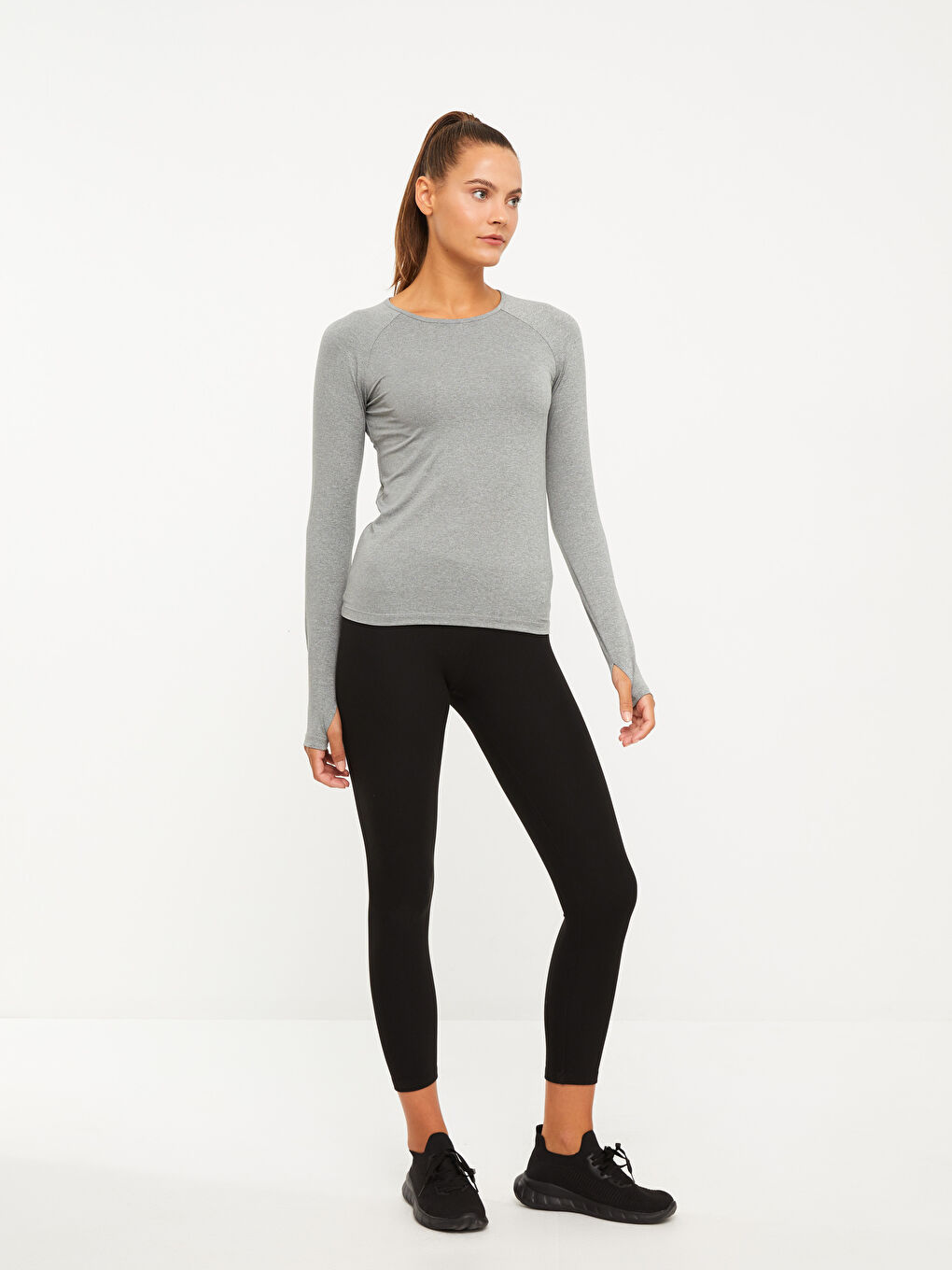 LCW OUTDOOR Crew Neck Printed Long Sleeve Women's Body -W23193Z8-LAL