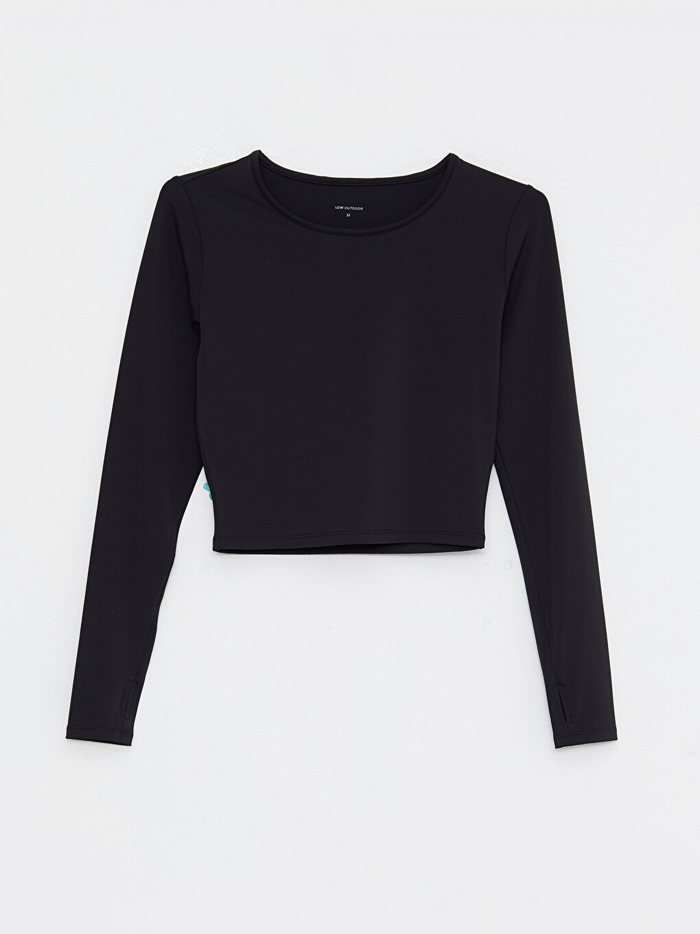 Crew Neck Printed Long Sleeve Women's Crop Top -W23194Z8-CVL