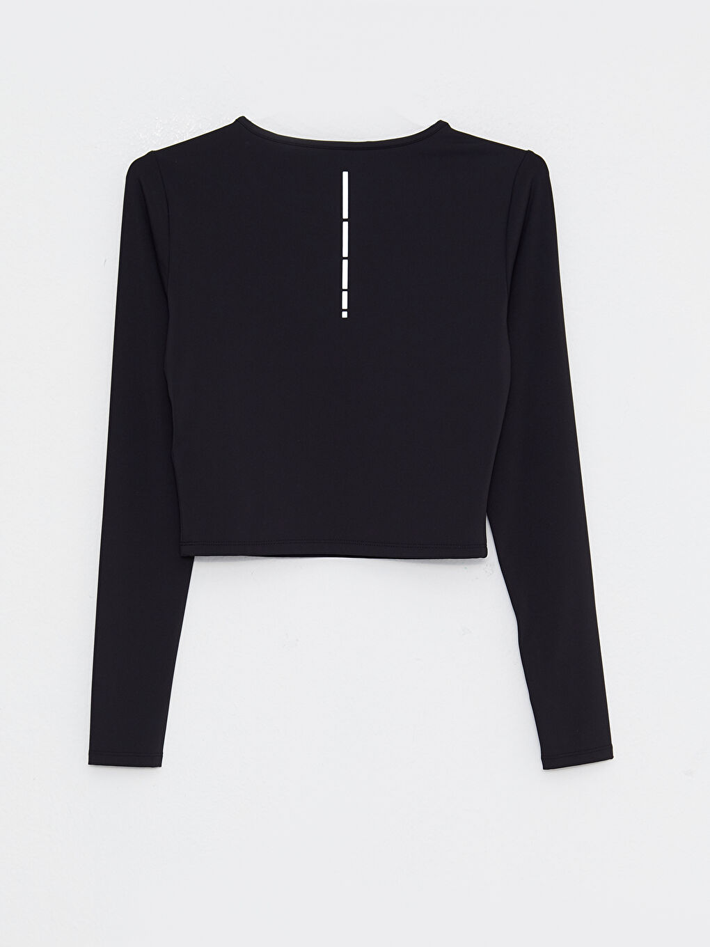 Crew Neck Printed Long Sleeve Women's Crop Top -W23194Z8-CVL