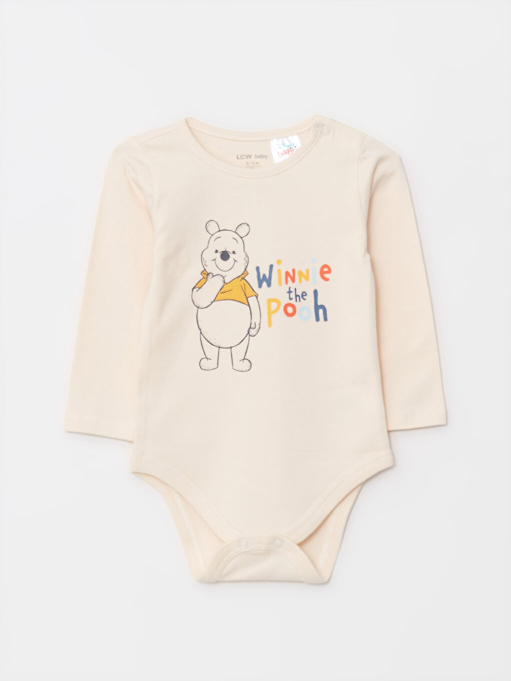 Bisiklet Yaka Uzun Kollu Winnie the Pooh Baskılı Pamuklu Erkek Bebek 3'lü Takım-2