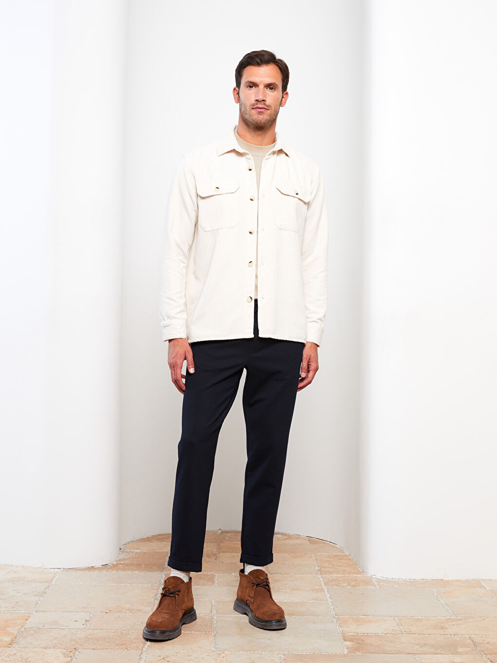 Comfortable Fit Long Sleeve Velvet Men's Shirt Jacket-2