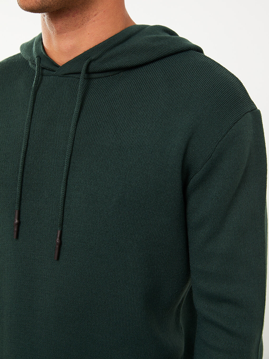 Hooded Long Sleeve Men's Tricot Sweater-3