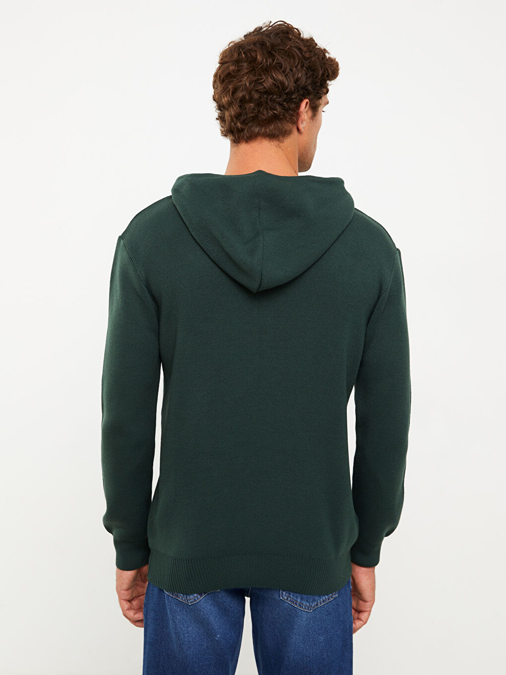 Hooded Long Sleeve Men's Tricot Sweater-4