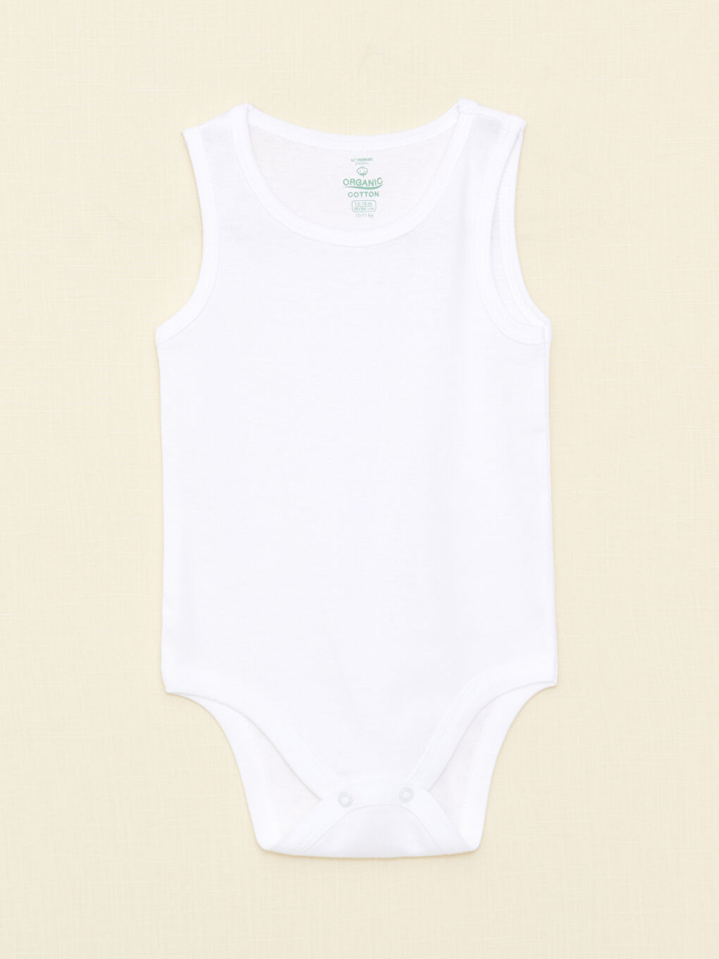 LCW baby Optik Beyaz Bisiklet Yaka Basic Organik Pamuklu Erkek Bebek Çıtçıtlı Body 2'li - 1