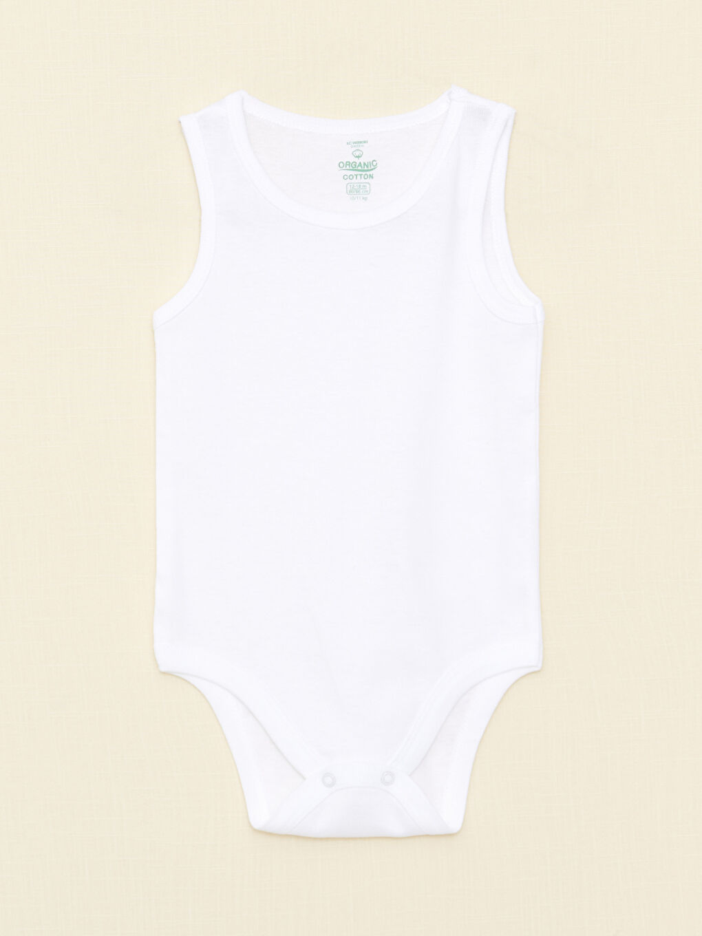 LCW baby Optik Beyaz Bisiklet Yaka Basic Organik Pamuklu Erkek Bebek Çıtçıtlı Body 2'li - 2