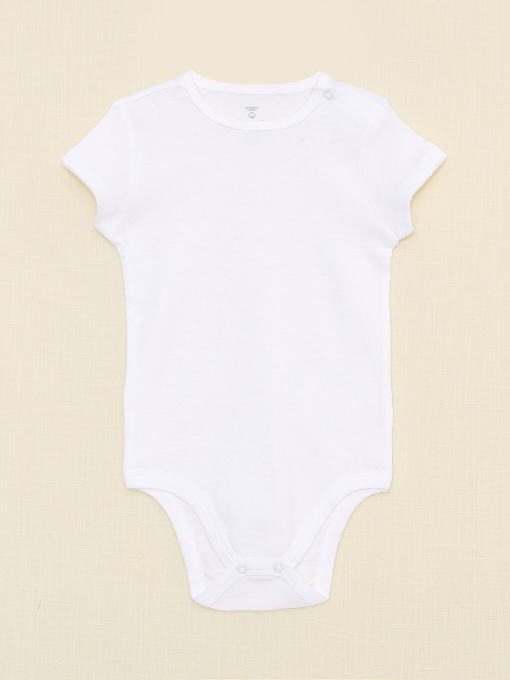 LCW baby بودي سوت بيسك من القطن العضوي بياقة مستديرة وأكمام قصيرة - قطعتين -W23223Z1-E5X
