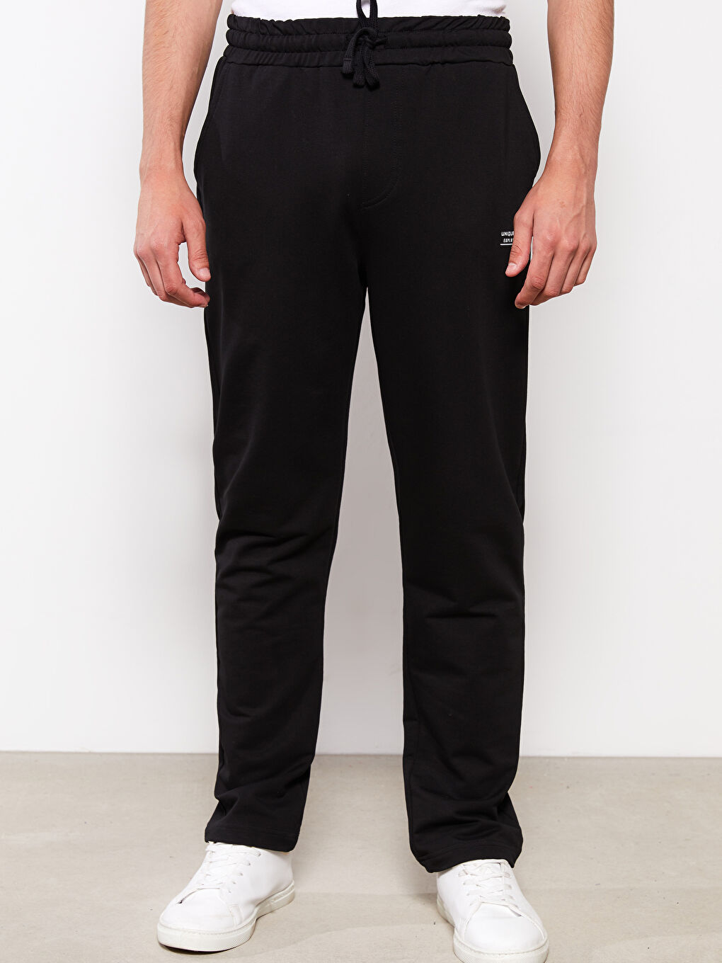 Siyah Standart Kalıp Erkek Eşofman Altı-2