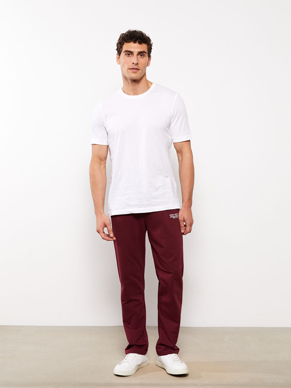 Bordo Standart Kalıp Erkek Eşofman Altı-1