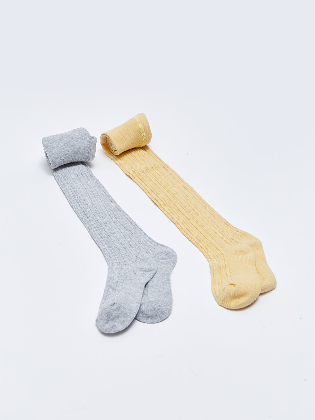 Turuncu Kendinden Desenli Kız Çocuk Külotlu Çorap 2'li