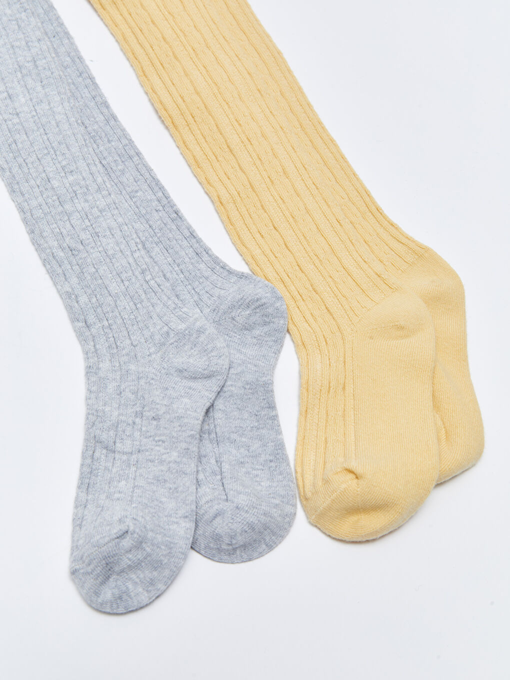 Turuncu Kendinden Desenli Kız Çocuk Külotlu Çorap 2'li-1