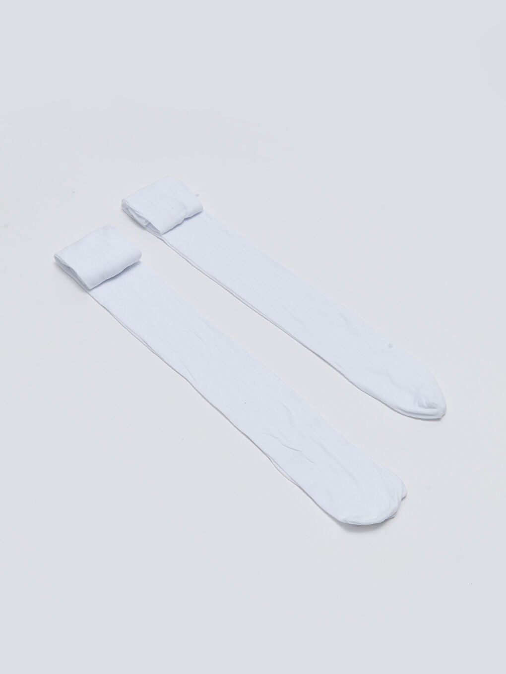 Beyaz Basic Kız Çocuk Külotlu Çorap 2'li