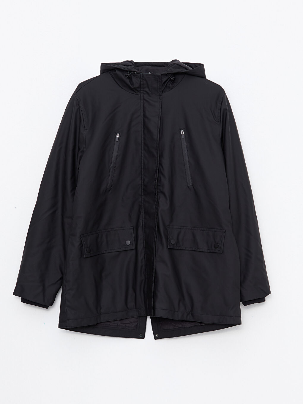 Hooded Straight Long Sleeve Women's Outdoor Raincoat-11