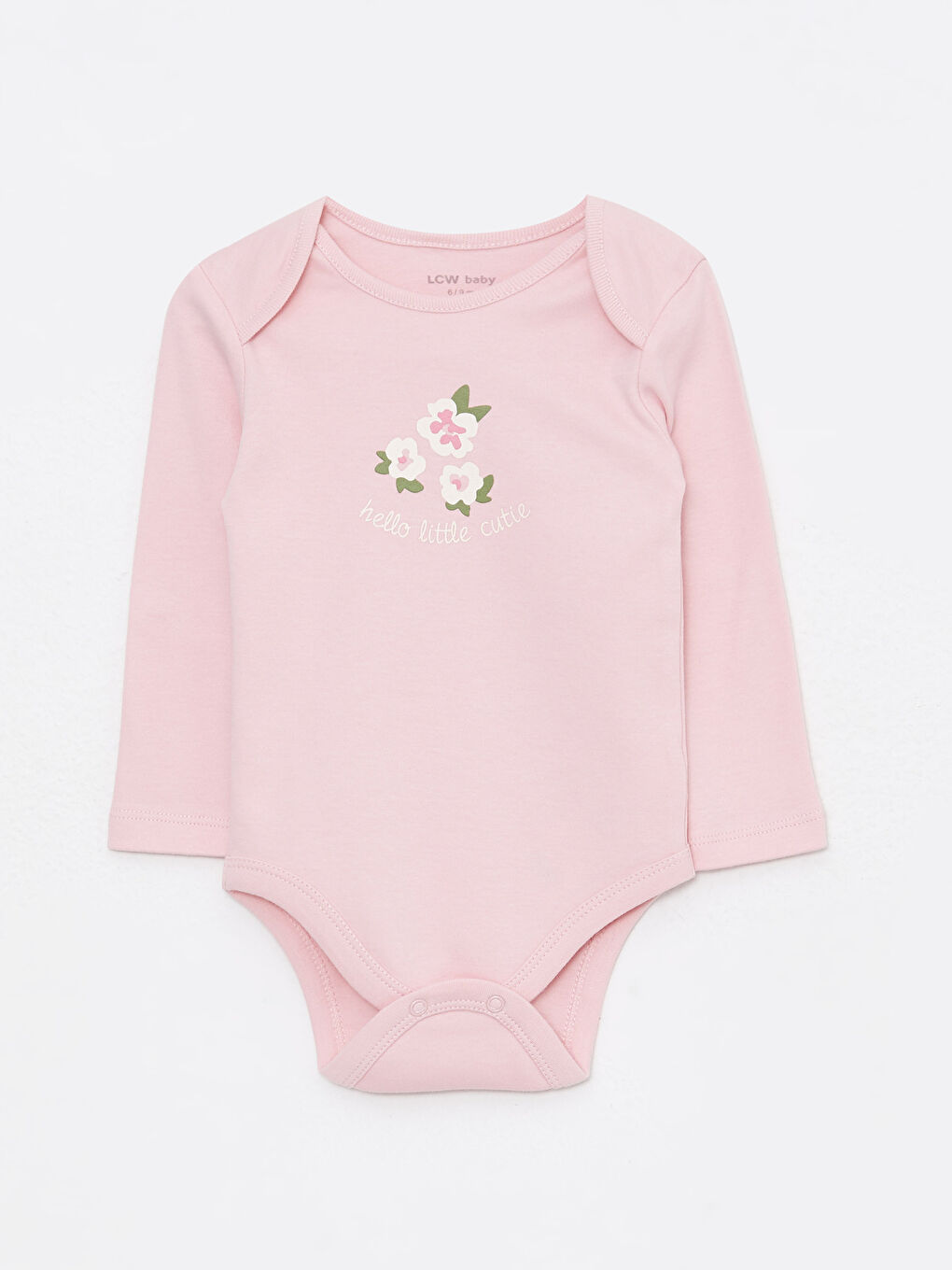 Crew Neck Long Sleeve Printed Baby Girl Bodysuit with Snap Crotch 2-Pack-1