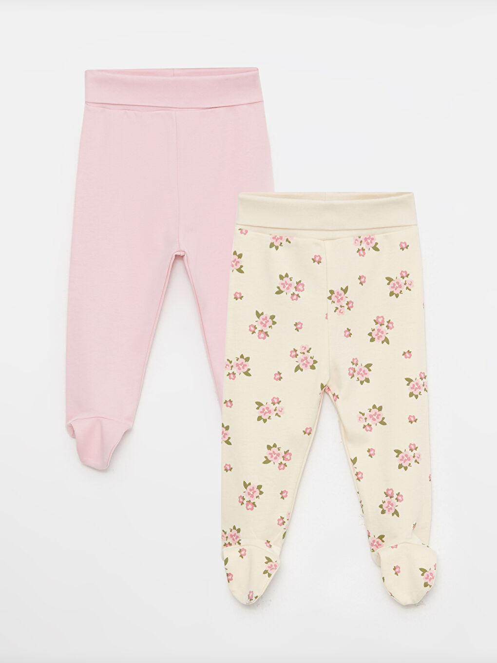 Pantalon Bébé Fille en Coton à Taille Élastique 2 Pièces