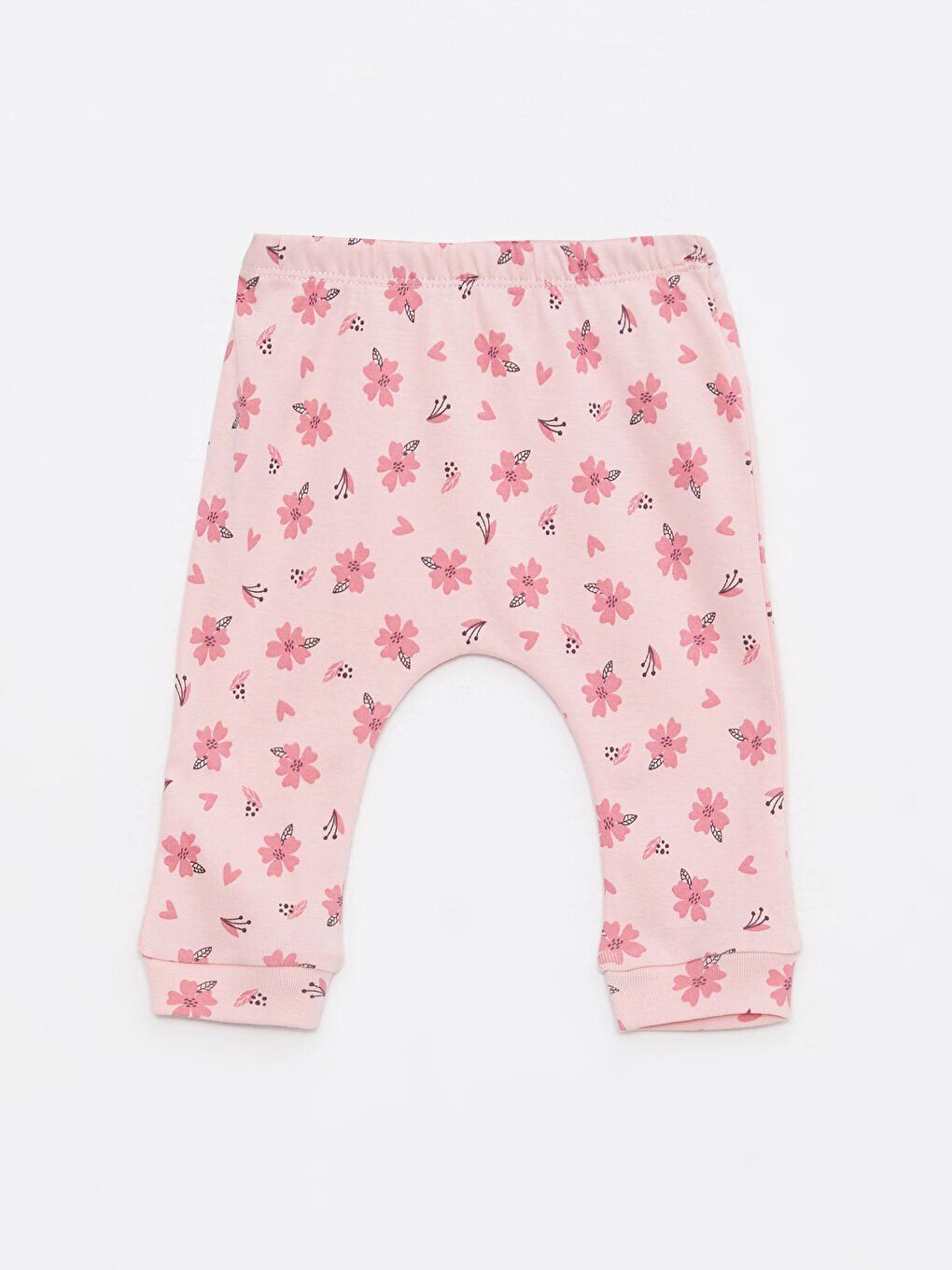 Bej Bisiklet Yaka Uzun Kollu Baskılı Pamuklu Kız Bebek 3'lü Takım-3