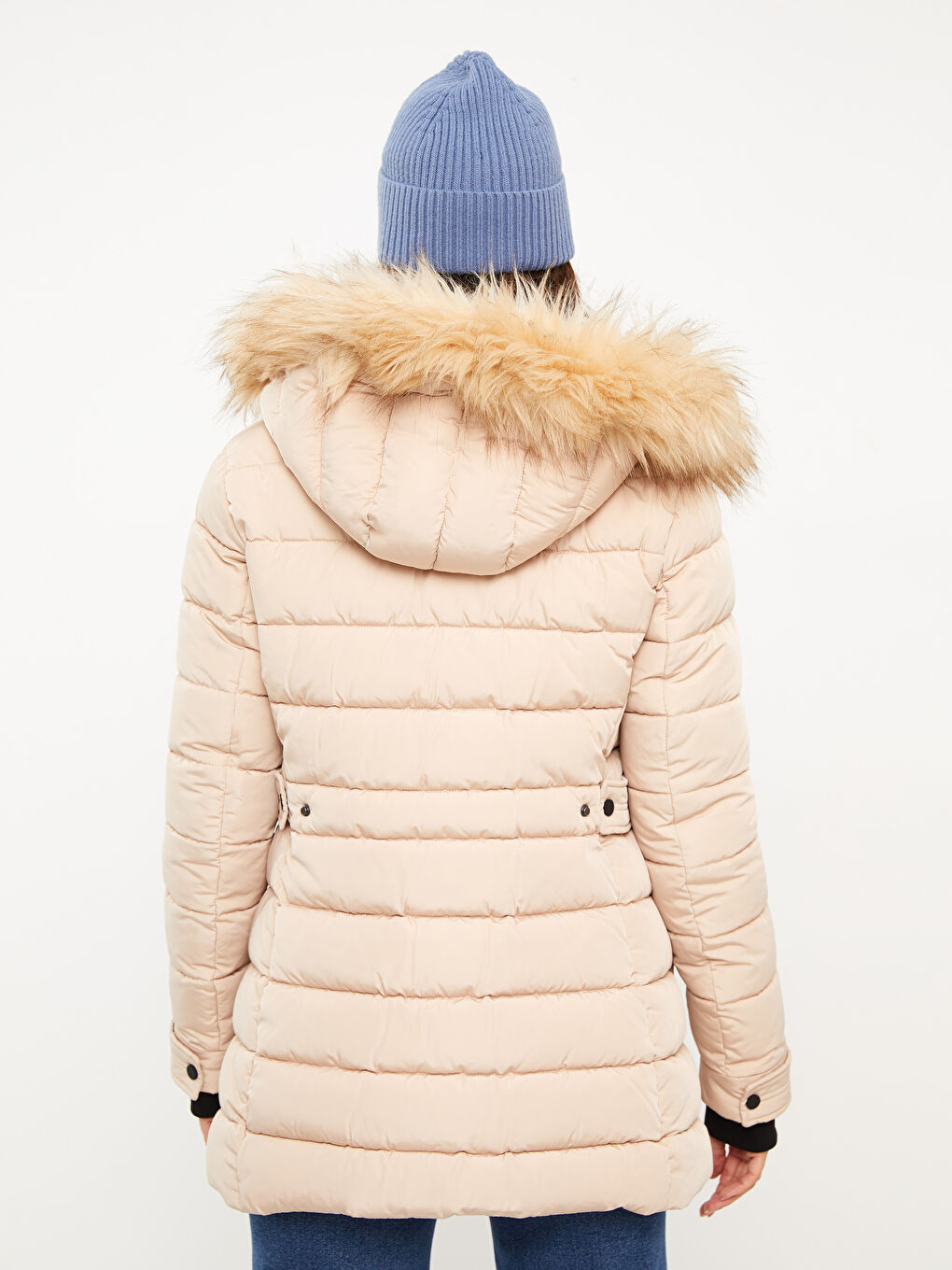 بالطو منتفخ سادة بكابوش للسيدات-5