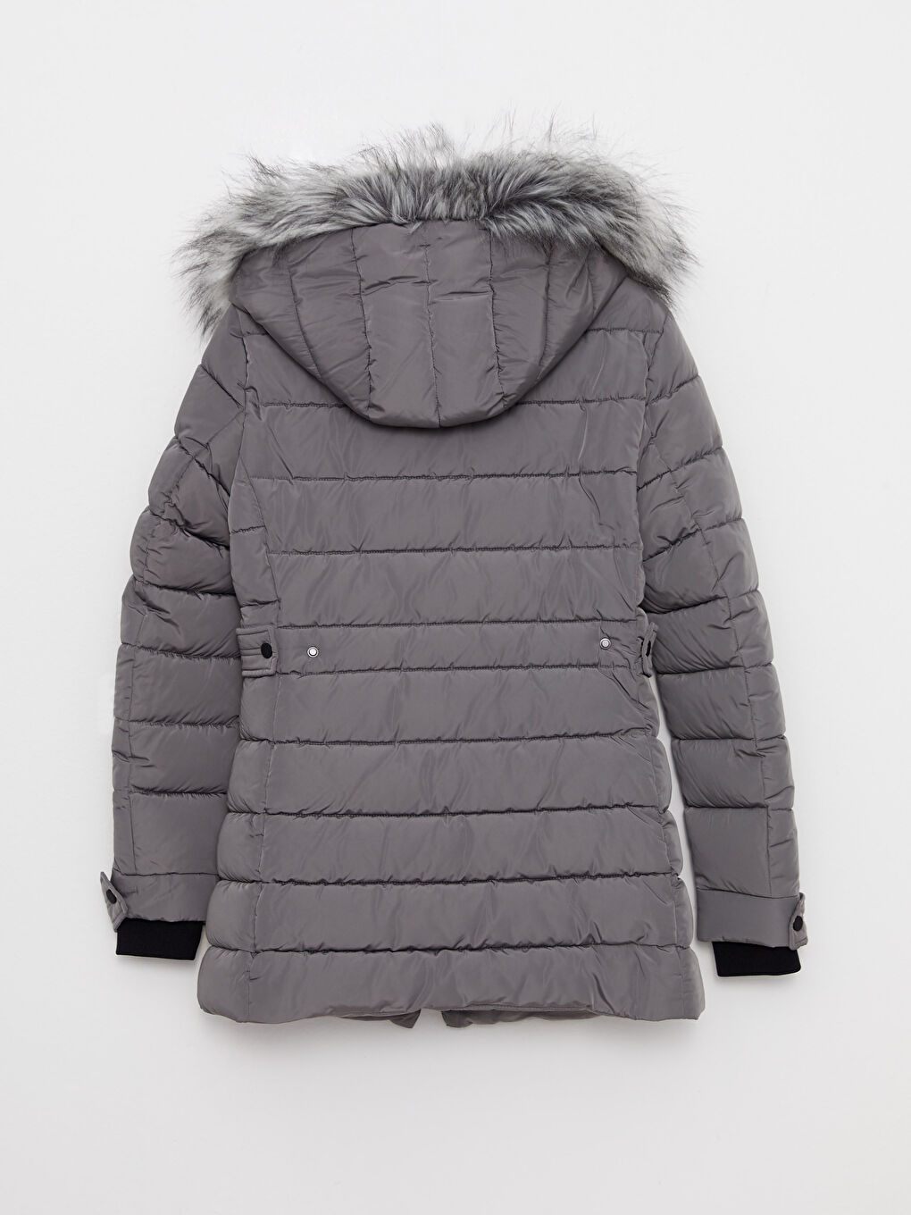 Women's Hooded Plain Puffer Coat-8