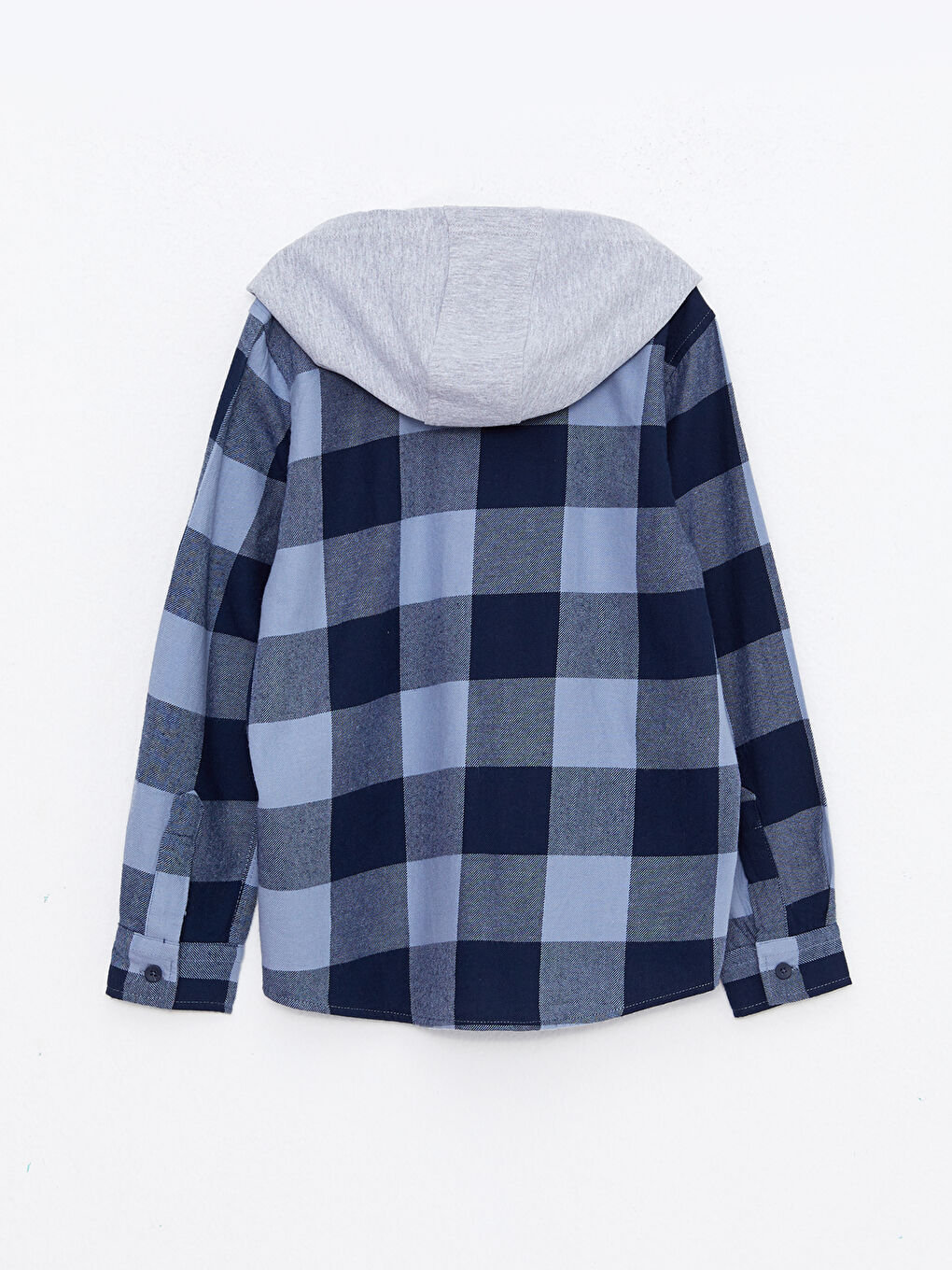 Košulja za dečake sa kapuljačom, kariranog dezena, dugih rukava od kepera-1