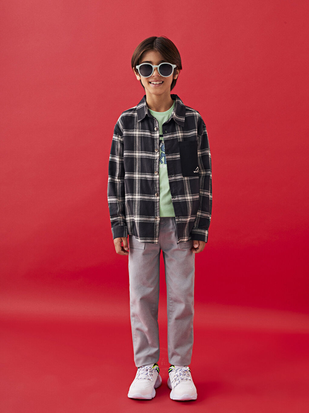 Ұзын жең торлы мақта бала жейде-1