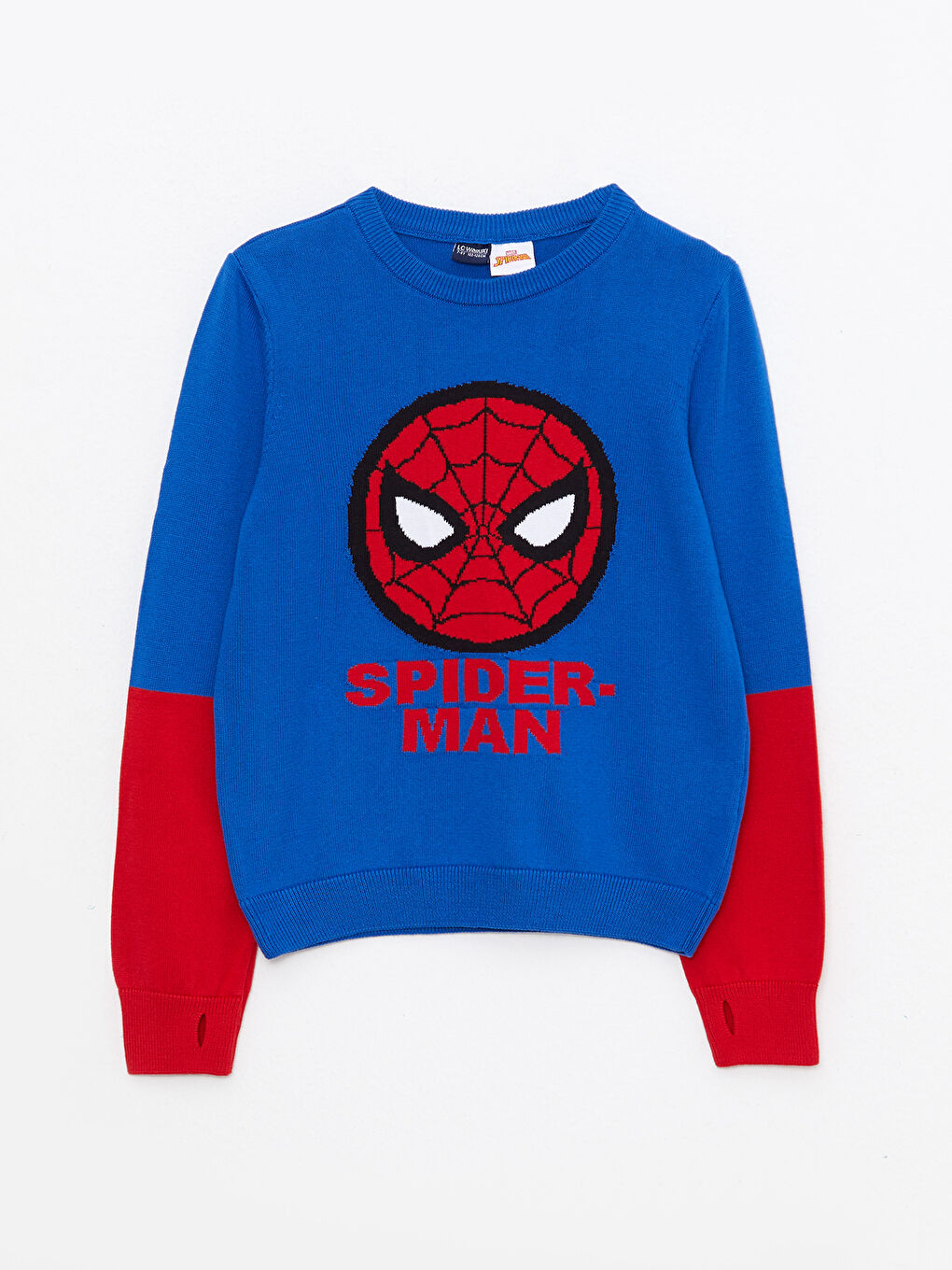 LCW Kids Crew Neck Spider-Man Patterned Long Sleeve Boys' Knitwear Sweater -W23272Z4-JUF