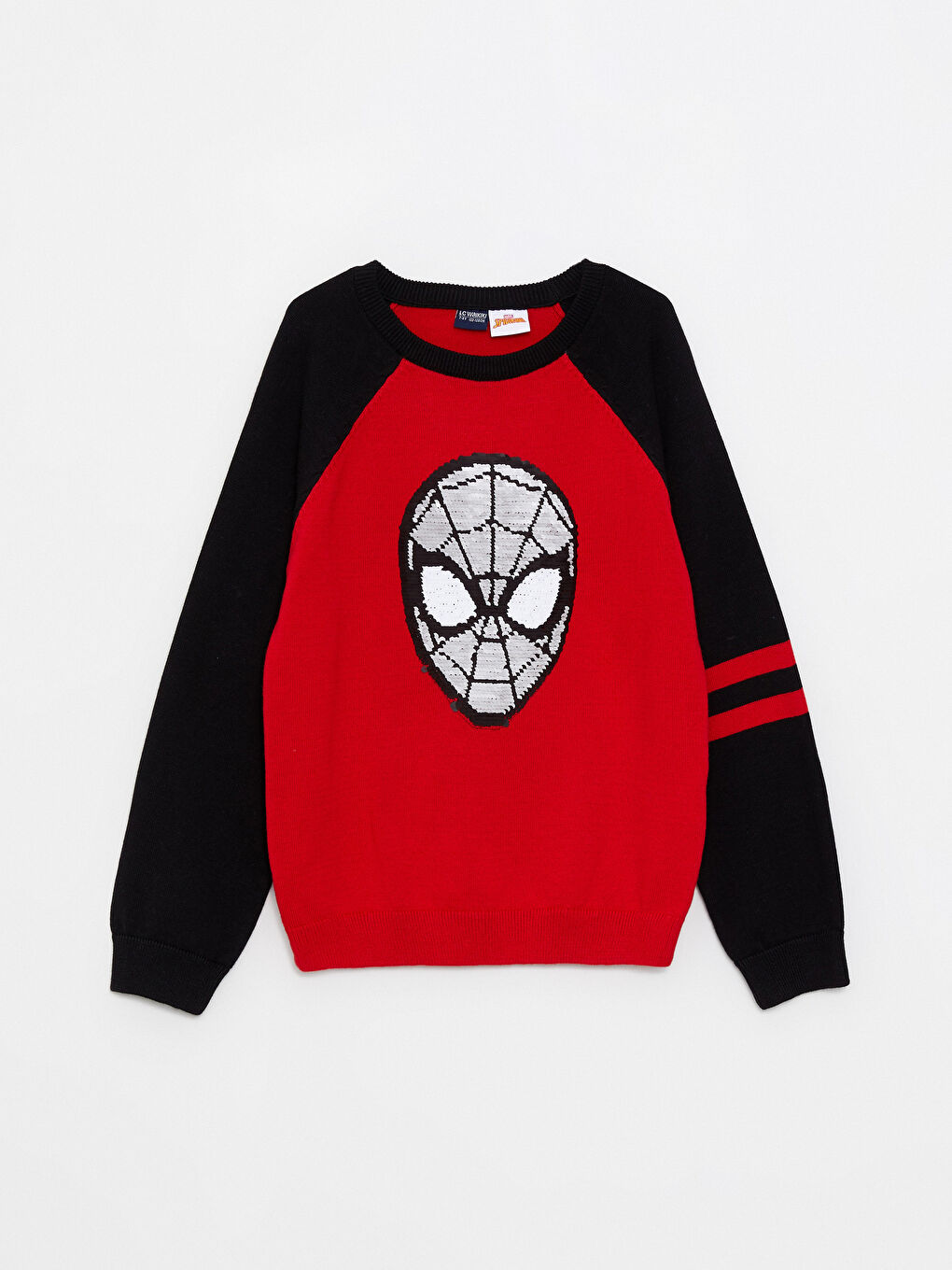 Crew Neck Spider-Man Double-Sided Sequined Long Sleeve Boys' Knitwear Sweater-1