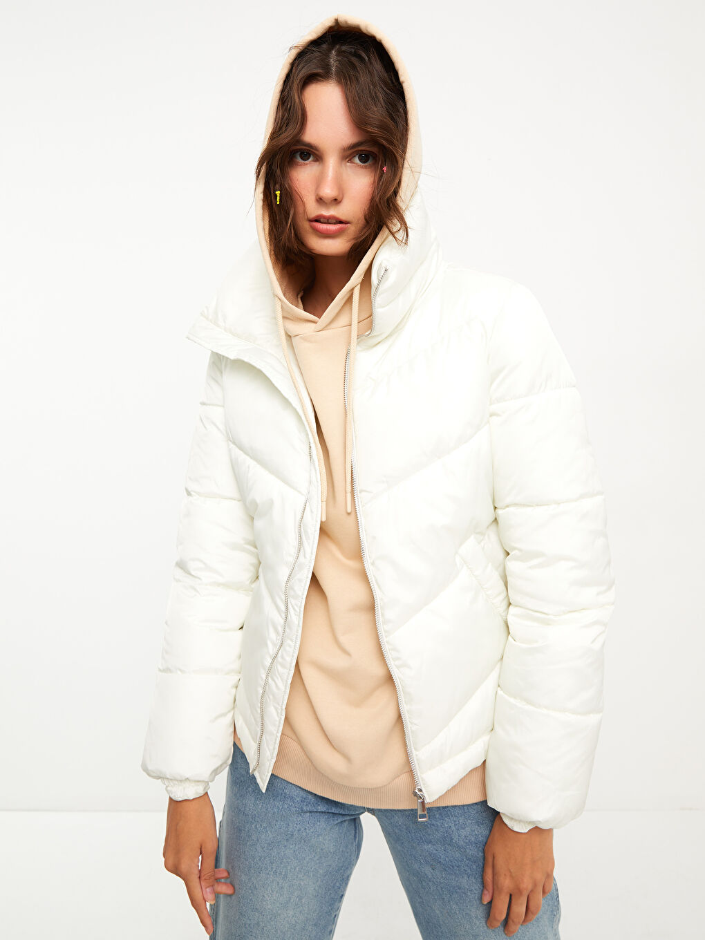 Turtle Neck Regular Long Sleeve Women's Puffer-1
