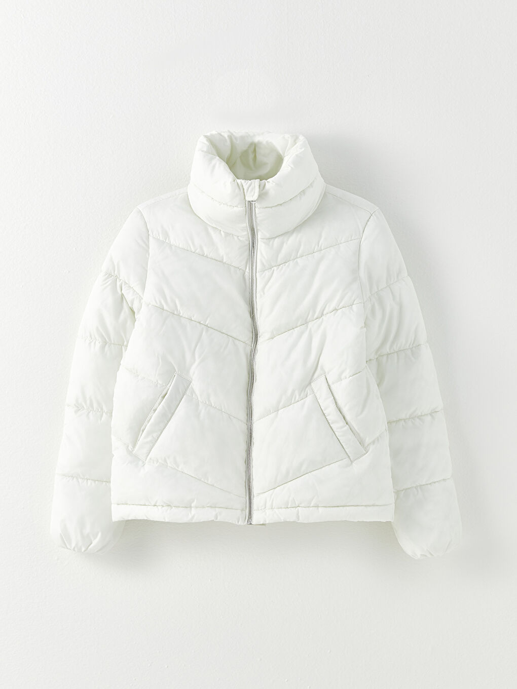 Turtle Neck Regular Long Sleeve Women's Puffer-5