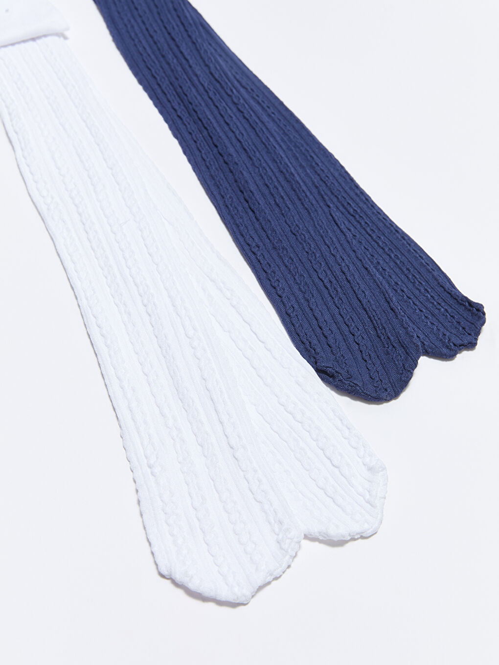 Lacivert Kendinden Desenli Kız Çocuk Külotlu Çorap 2'li-1