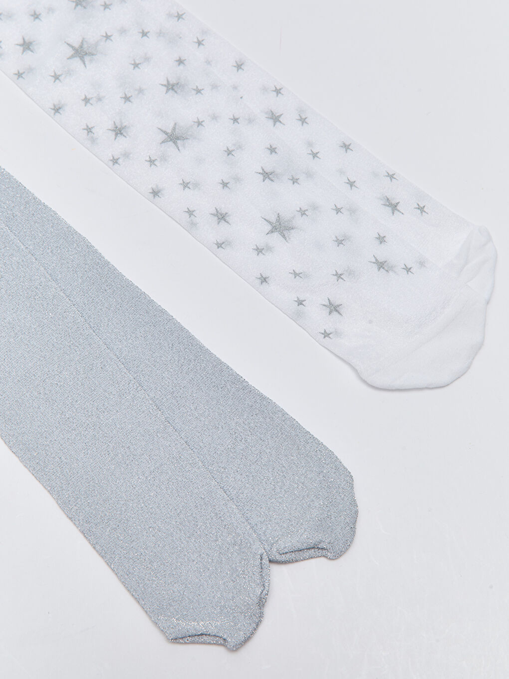 Beyaz Kız Çocuk Külotlu Çorap 2'li-4